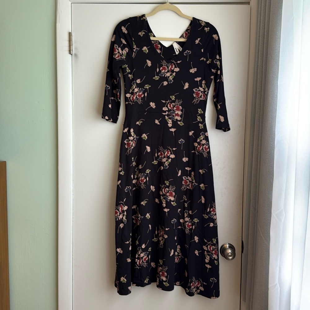 Pact organic long sleeve midi dress size medium